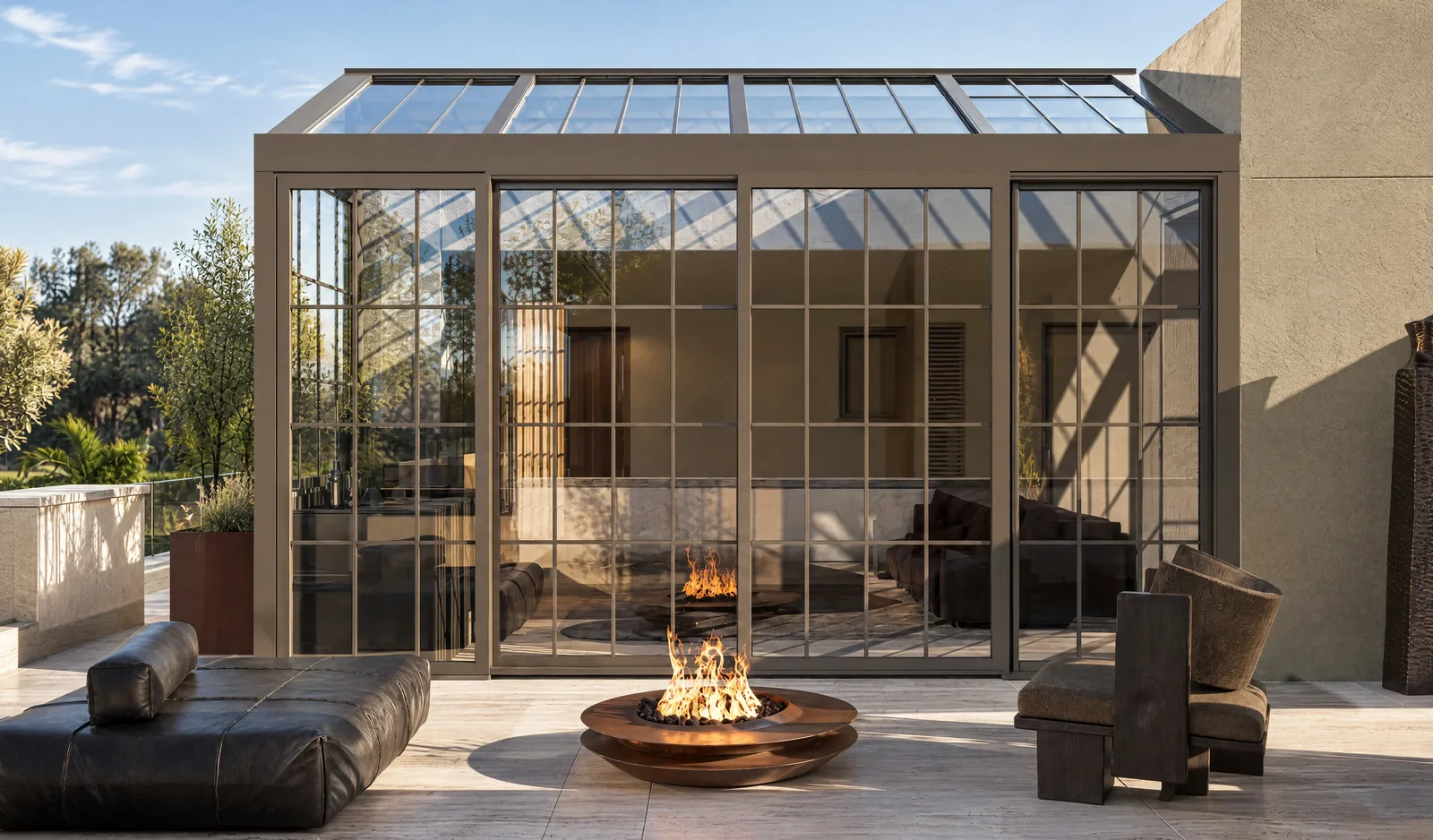 House of Tsuba — Glass pavilion on the roof