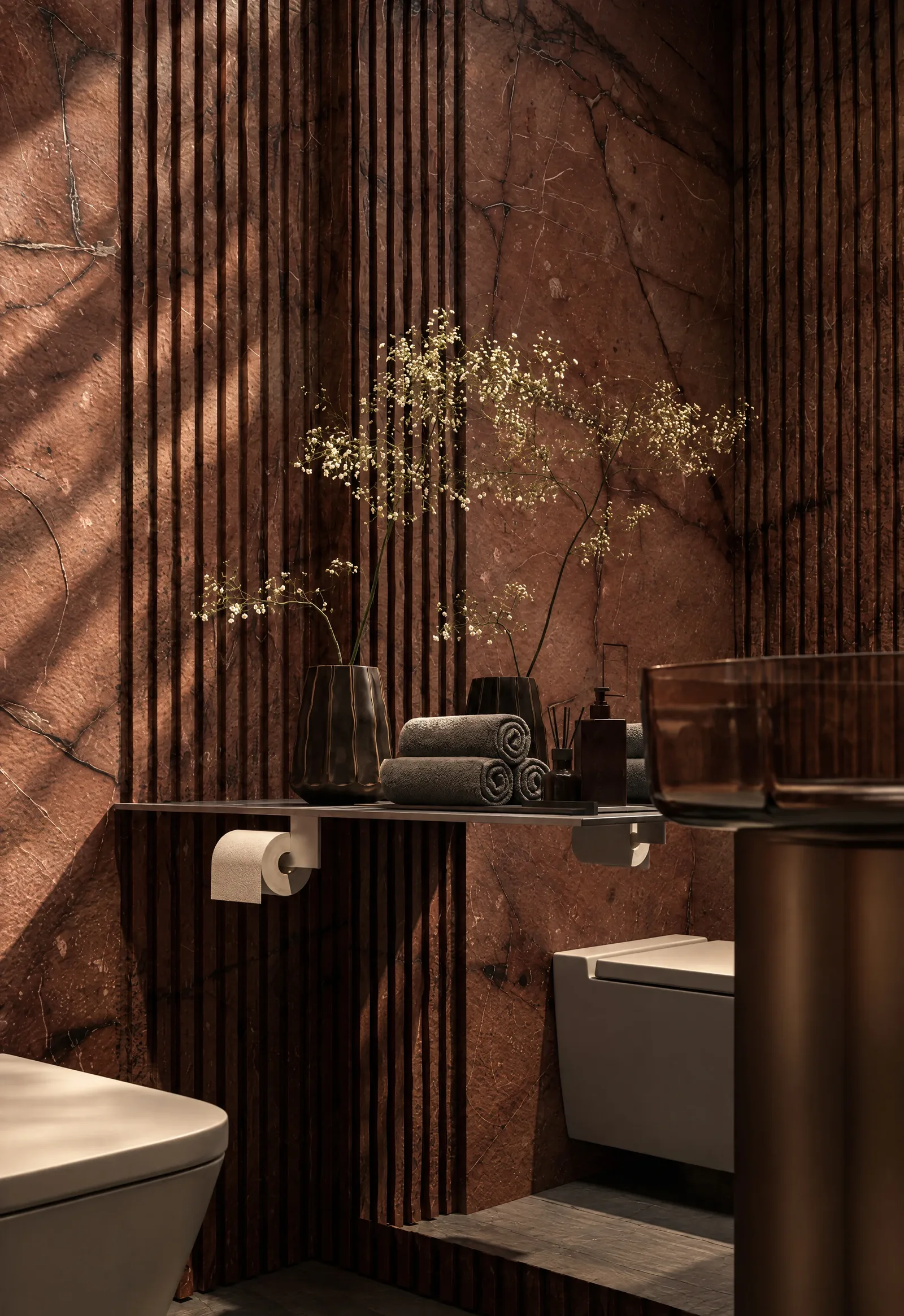 House of Tsuba — Guest washroom vanity