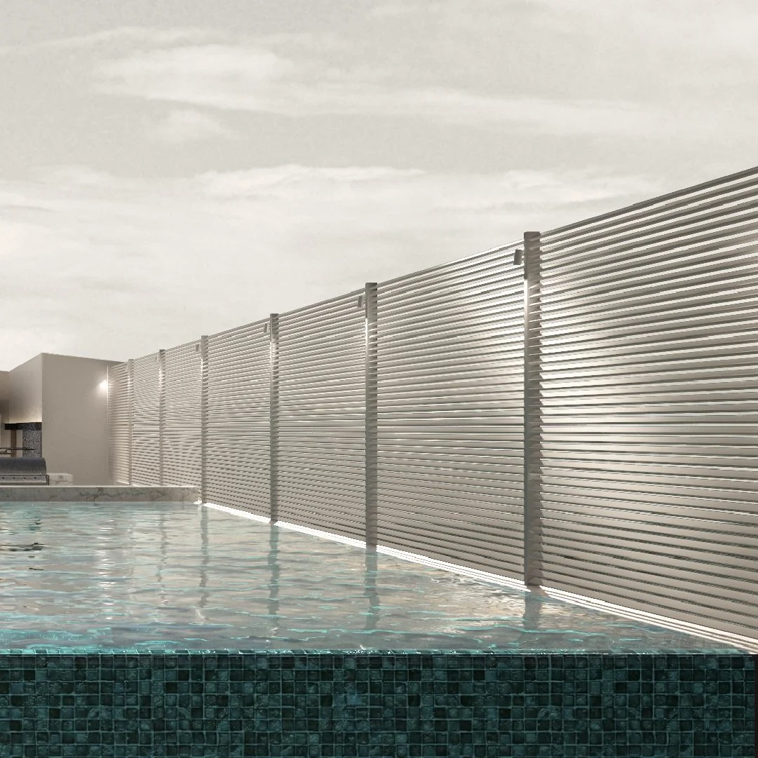 The Getaway Home — Pool alongside the louvred screen wall
