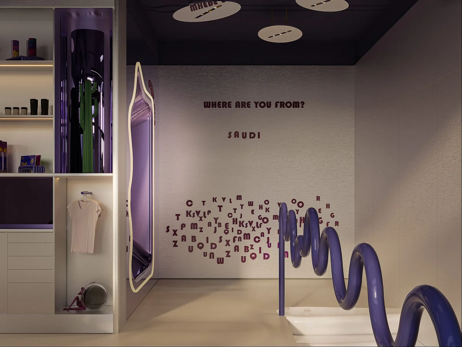 Dirty Cup — Wave sculpture and display wall