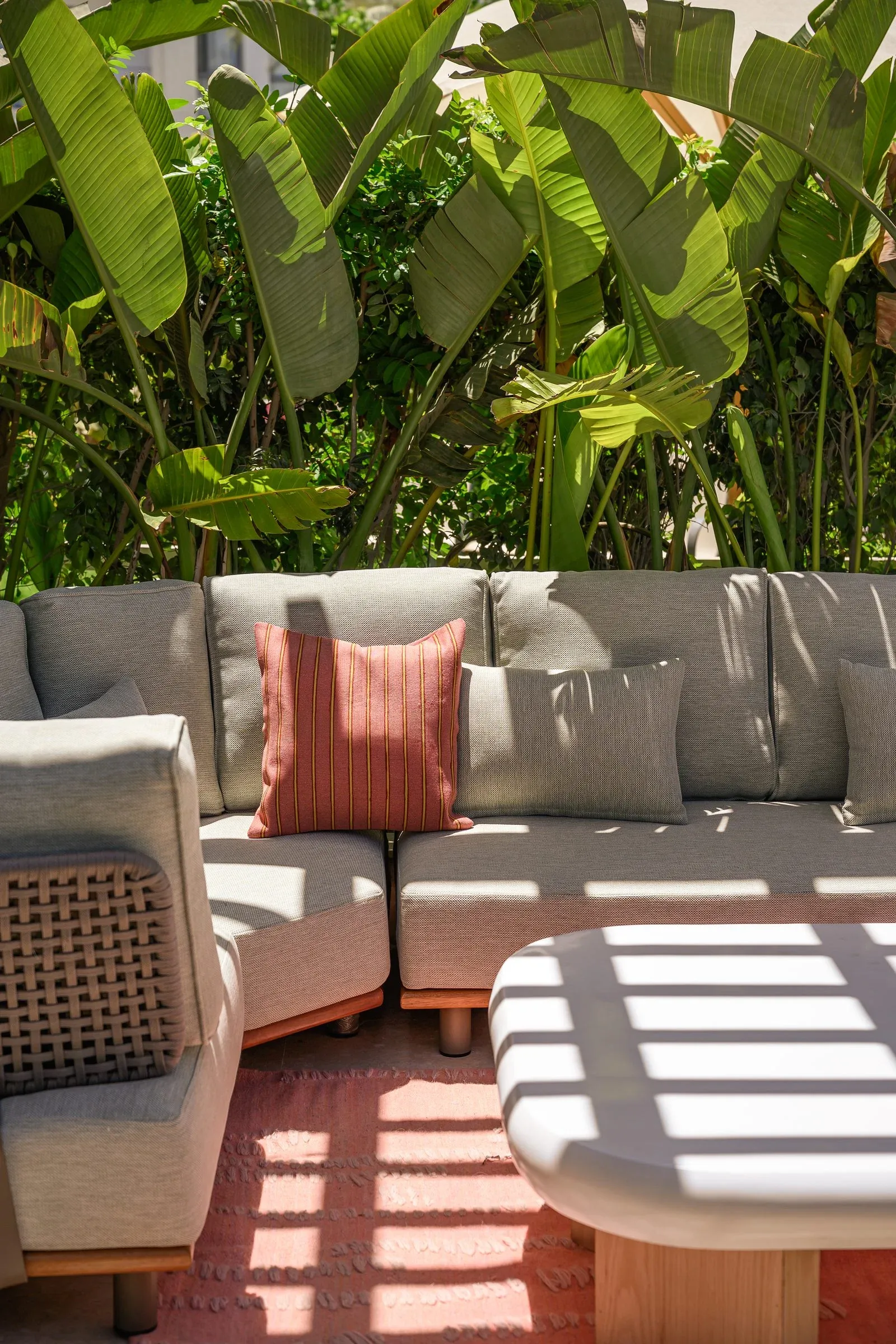 Casa Terrane — Outdoor lounge with terracotta cushions