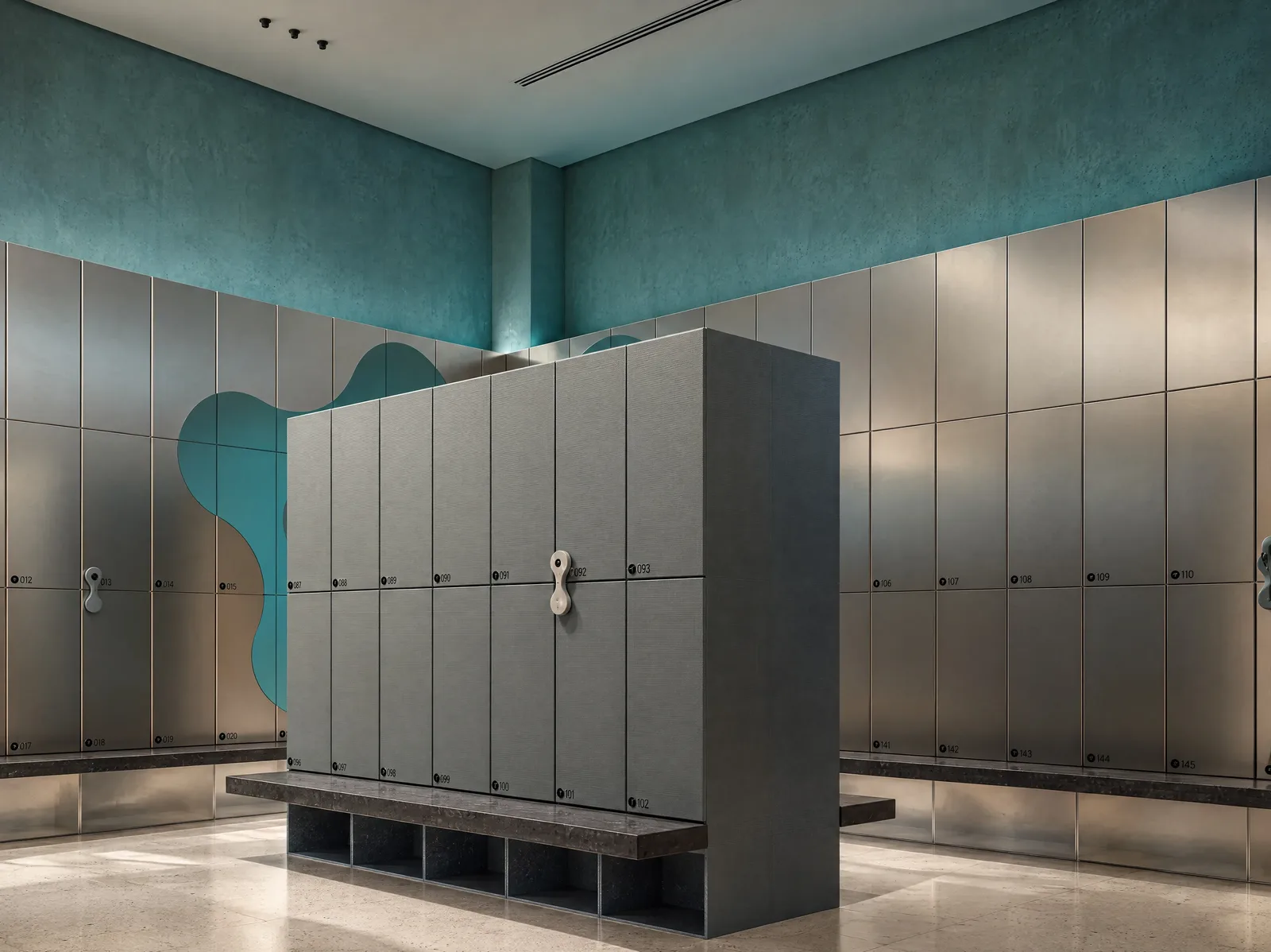 Exon Gym — Teal lockers