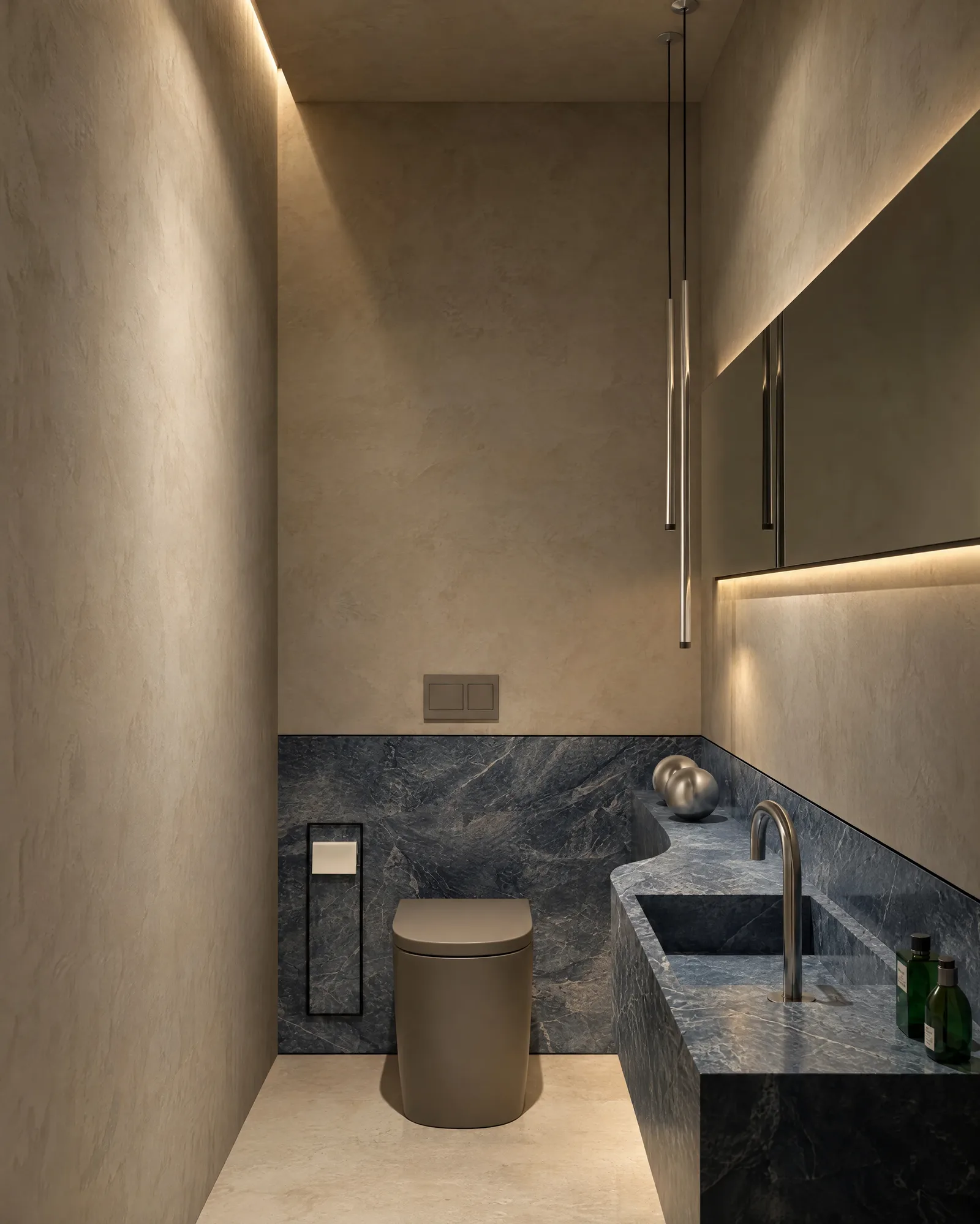 Exon Gym — Washroom vanity in blue marble
