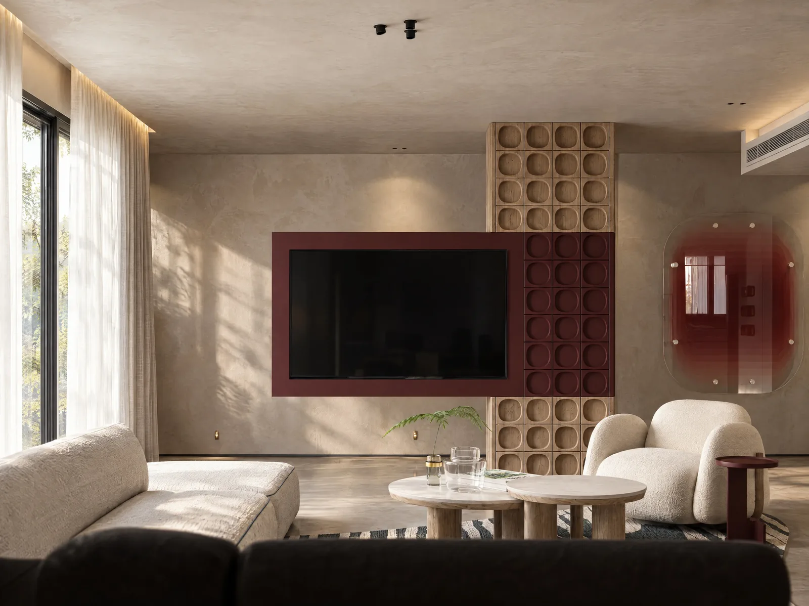 Playa Palms — Family room with media wall