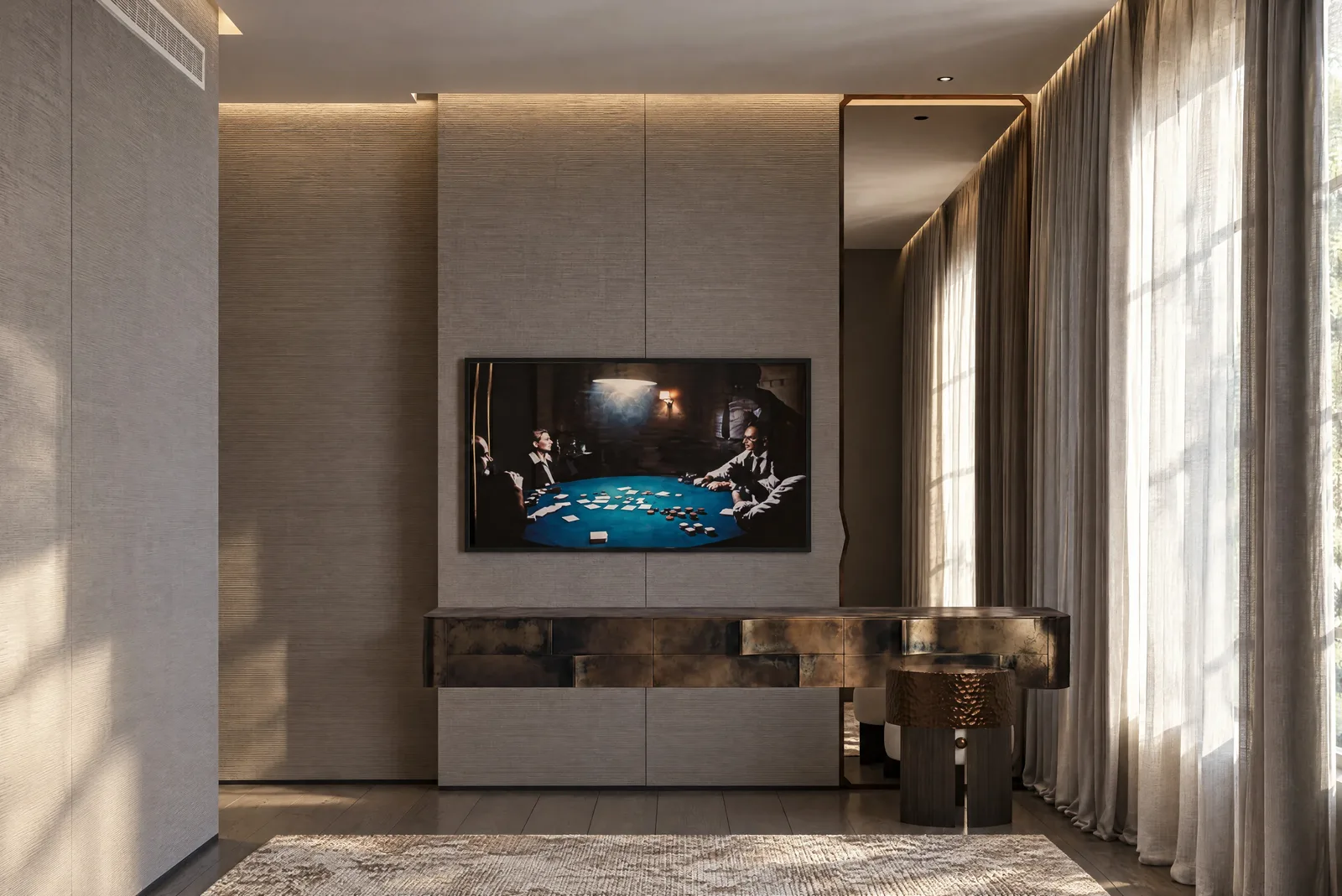 House of Tsuba — Third bedroom media wall