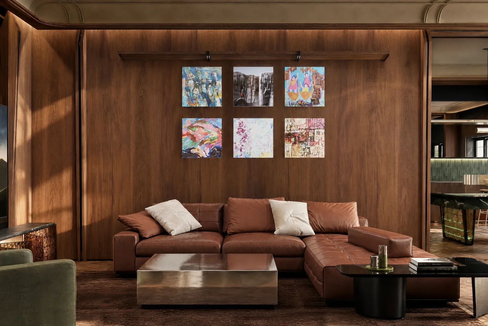 The Russet Pulse — Lower lounge in walnut