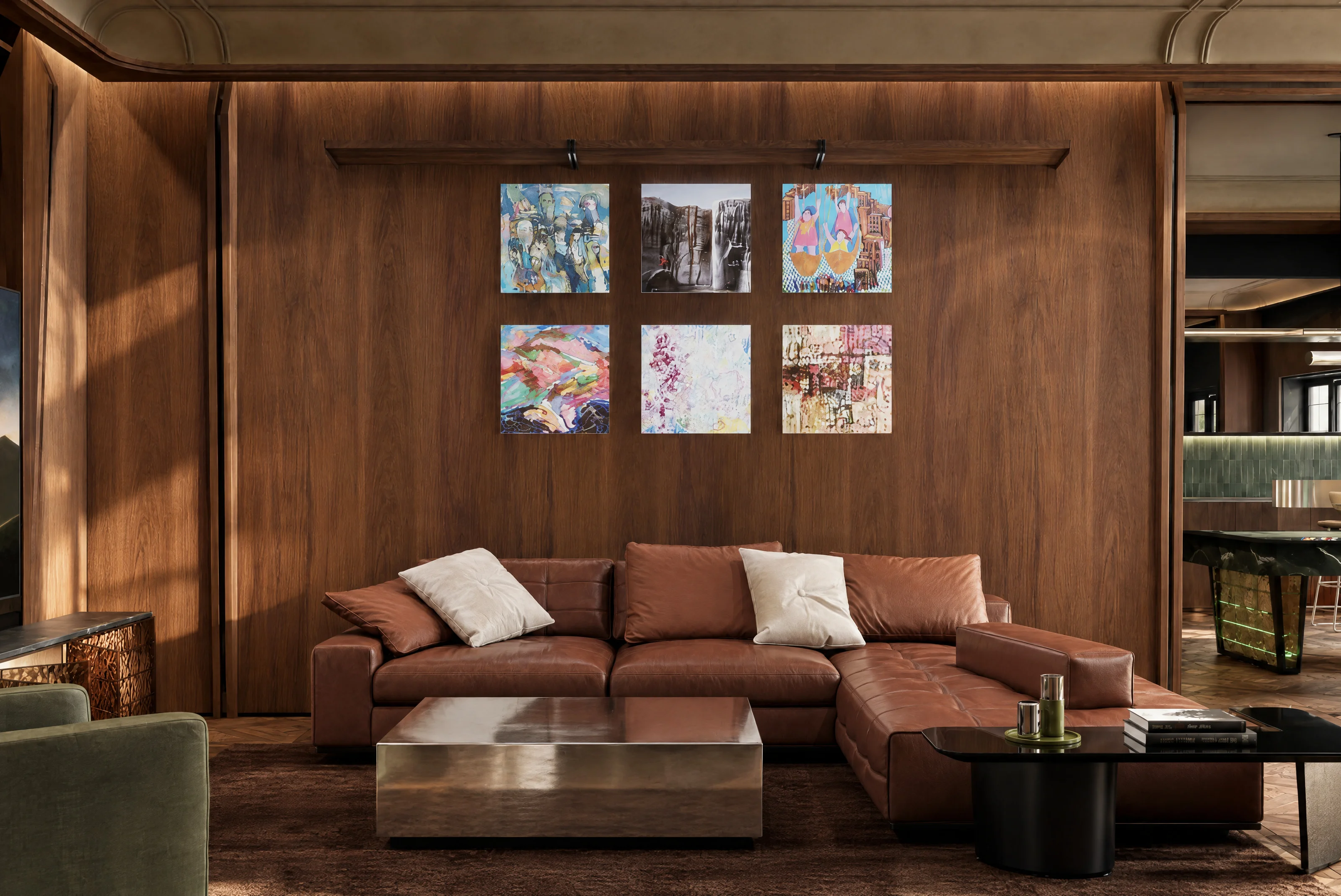 The Russet Pulse — Lower lounge in walnut