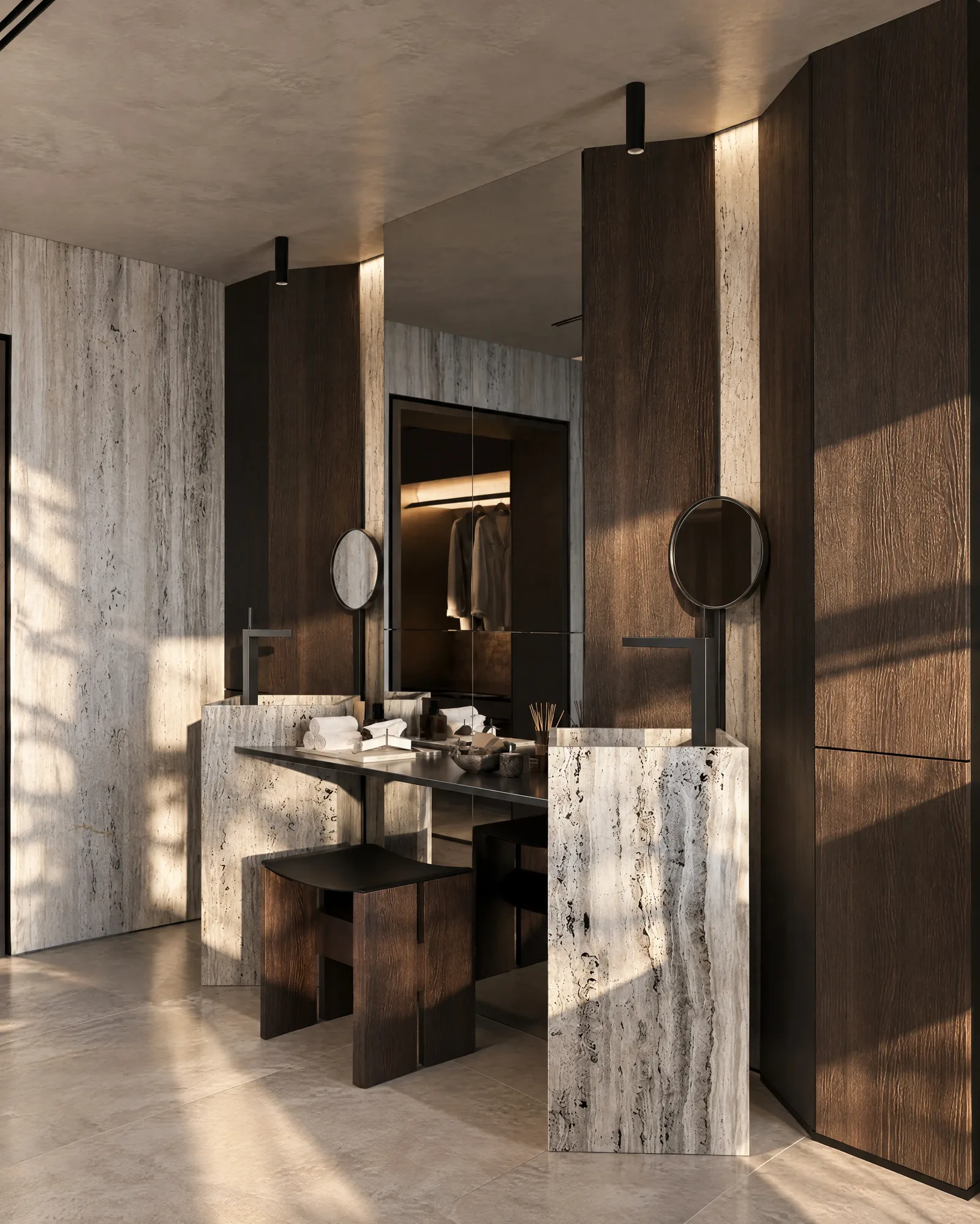 House of Tsuba — Master bathroom vanity