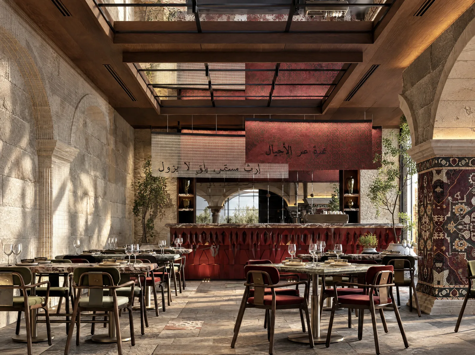 Mazal — Dining room facing the bar