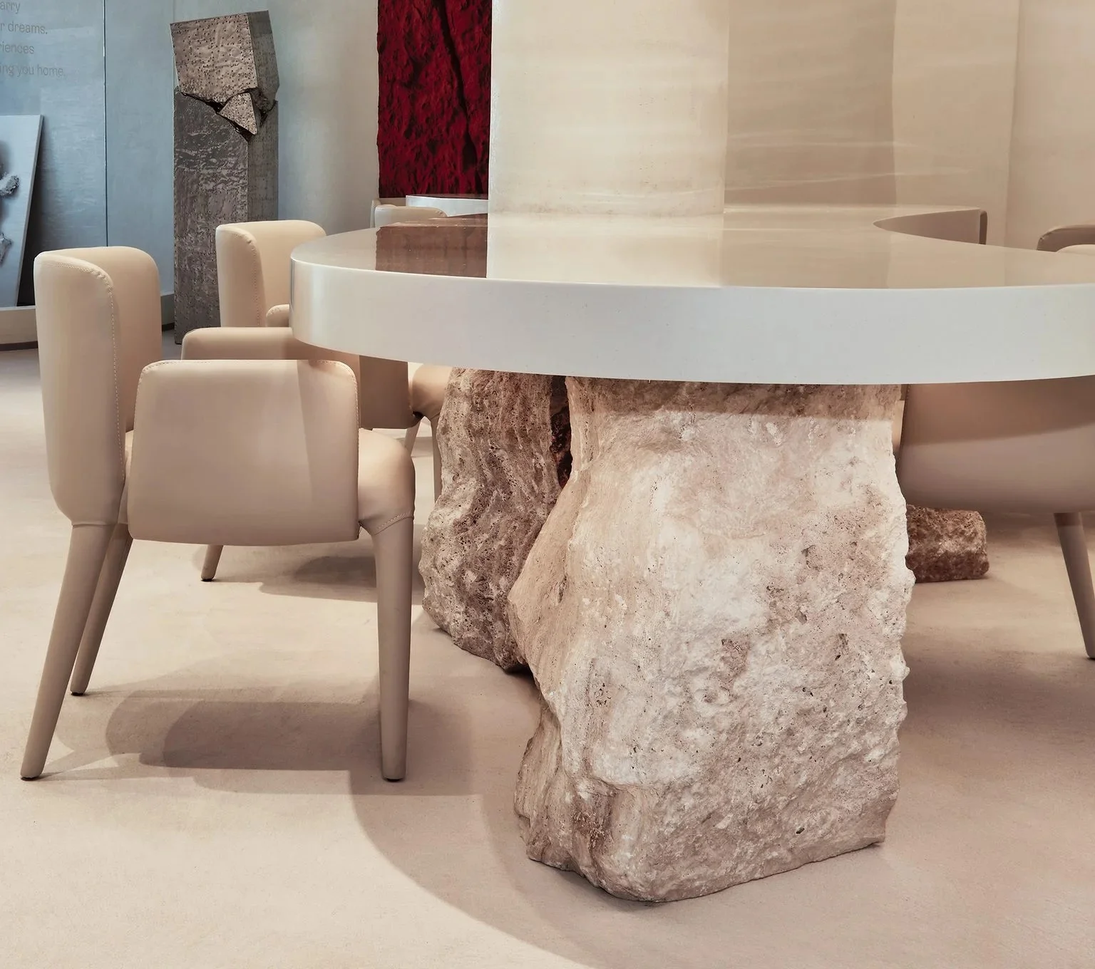 Raw stone dining table