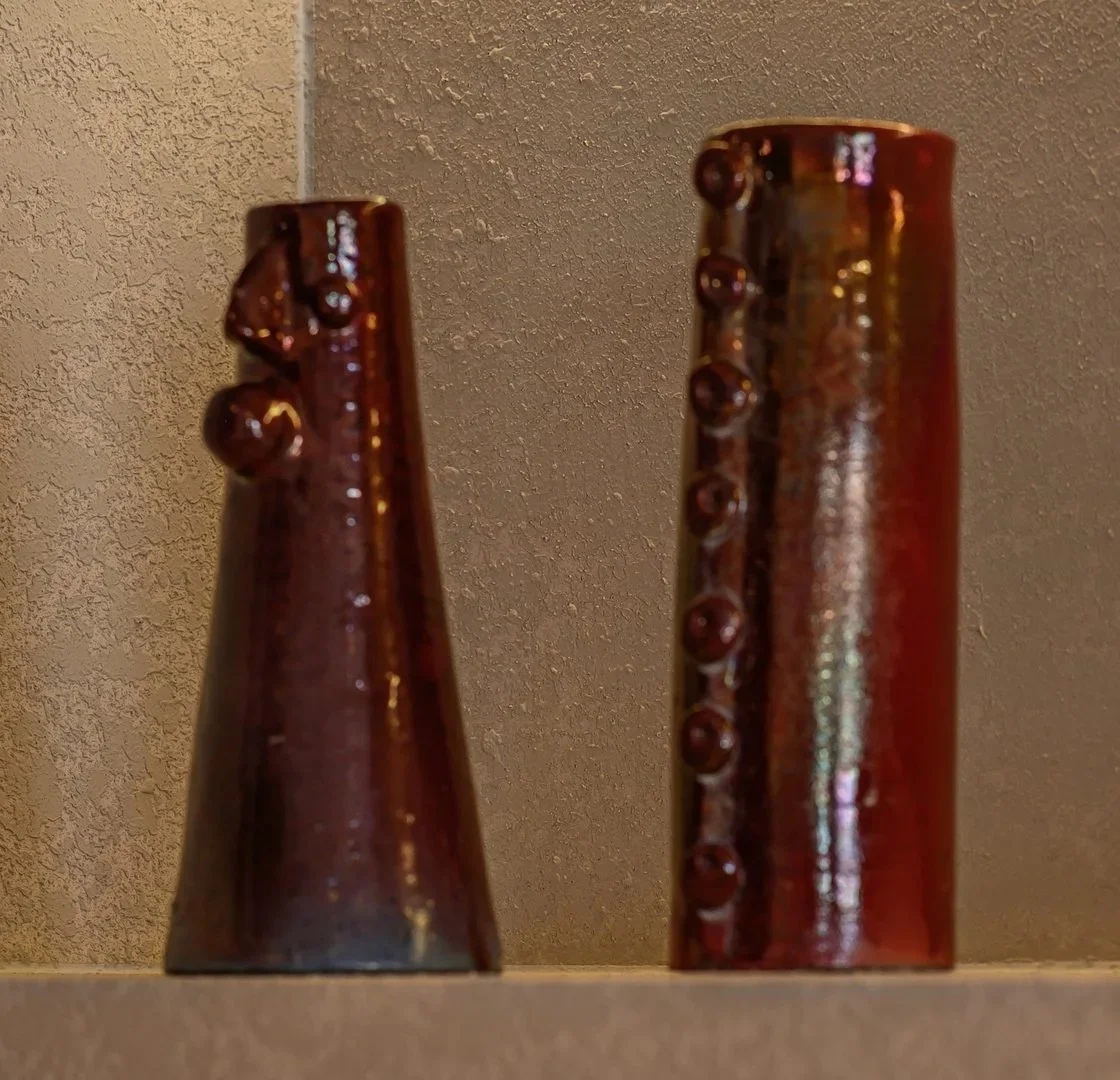 Kiln vessels in oxblood glaze
