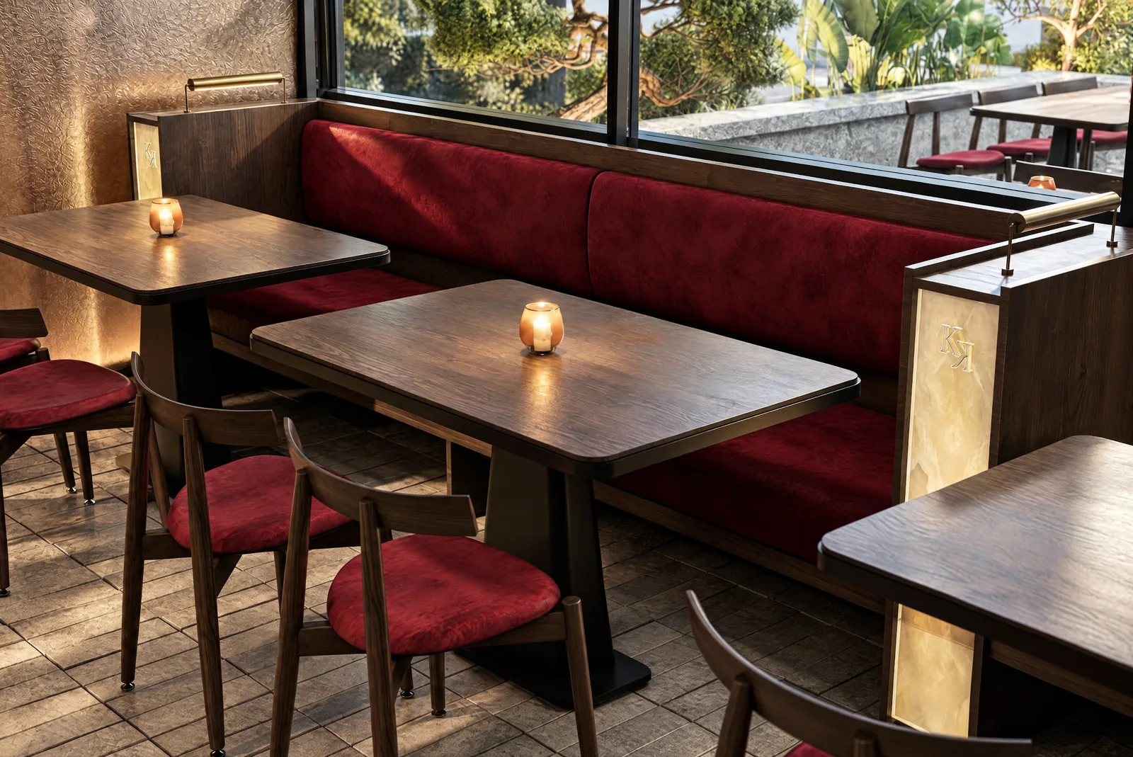 Sushimi By K — Window tables in red leather